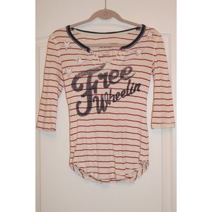 Free People Graphic Striped Tee